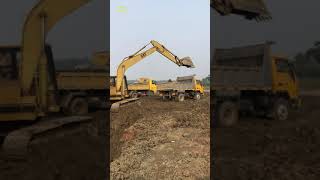 Caterpillar E120B Excavator Loading Trucks  WEE VLOGS [upl. by Yaf]