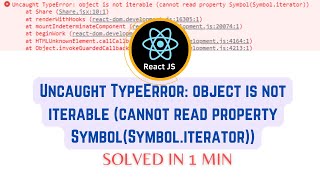 object is not iterable cannot read property symbolsymboliterator [upl. by Neerac]