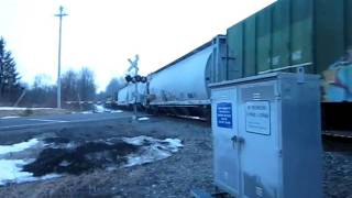 NYSampW Mixed Freight Catch  Apulia Rd Crossing 31711 [upl. by Ettie]