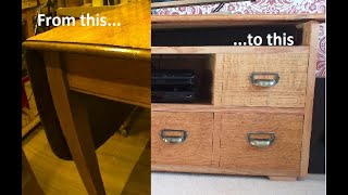 Reclaimed and repurposed oak table becomes a TV cabinet [upl. by Westleigh978]