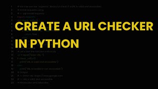 Create a url checker in python [upl. by Eudocia]