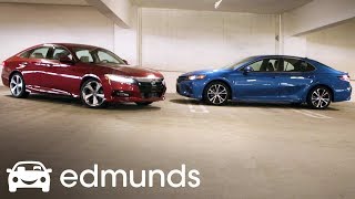 2018 Honda Accord vs 2018 Toyota Camry Comparison  Edmunds [upl. by Hakceber]