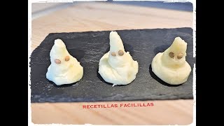 👻 Fantasmas de Puré de Patata Recetas fáciles para Halloween [upl. by Annasoh]