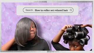 How I Roller Set My Relaxed Hair [upl. by Ahsaei694]