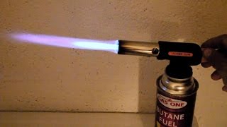 Butane Blow Torch Flame Demonstration  simple device how to use [upl. by Cacka]