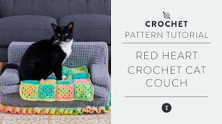 Crochet Cat Couch Tutorial with Free Pattern [upl. by Dleifxam]