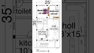 25x35 simple house plans housedesign homedesign floorplan [upl. by Ali642]