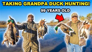 Taking My 99 YEAR OLD Grandpa DUCK HUNTING Catch Clean Cook [upl. by Eyr]