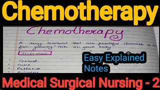 Notes Of Chemotherapy Oncology part 6 in Medical Surgical Nursing  2 in Hindi [upl. by Nayk565]