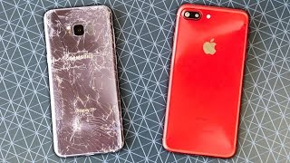 Samsung Galaxy S8 Plus vs iPhone 7 Plus Drop Test [upl. by Chak233]