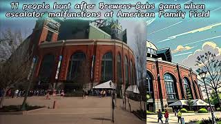 11 Injured in Escalator Malfunction After BrewersCubs Game at [upl. by Hube189]