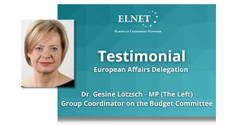 Interview of Dr Gesine Lötzsch  MP  participated in ELNETs European Affairs Delegation [upl. by Gomer]