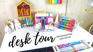 Desk tour and setup  stationery organization [upl. by Cowen]