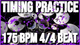 175 BPM  Timing Practice  44 Simple Drum Beat  Metronome [upl. by Nagaek]