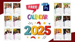 NEW 2025 calendar PSD Free download 2025 calendar [upl. by Pascasia]