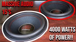 2 Massive Audio 15s  5ohm on 4000 watts Crazy Demo [upl. by Nnylyram]