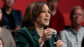 ‘Shut up and listen’ Harris town hall slammed for not allowing audience questions [upl. by Acinnej]