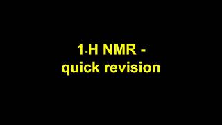 Quick Revision  Proton NMR [upl. by Gisser216]