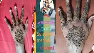 mehandi ke design dijiye अच्छाअच्छा Saraswati Mehandi channel dijiye mehndi dijiye [upl. by Sucrad497]