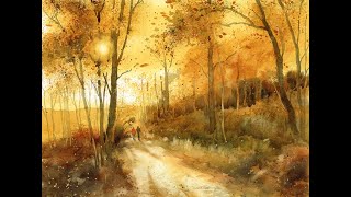 Learn to Paint Golden Light in Watercolor on a Late Autumn Walk [upl. by Erastus]