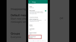 WhatsApp fingerprint lock shorts video shorts YouTube short [upl. by Sonafets]