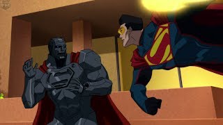 Four Supermans Fight at Lexcorp  Reign of the Supermen [upl. by Ainaznat818]