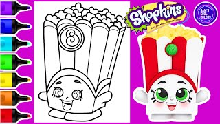 Coloring Shopkins Poppy Corn Coloring Book Page  Art Markers [upl. by Aicelf809]