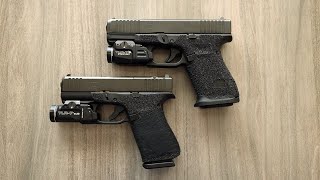 Does SIZE Matter Glock 19 Gen 5 vs 43X MOS Side by Side Comparison [upl. by Walcott]