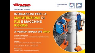 Webinar Manutenzione PLE e Macchine Picking [upl. by Artinek]