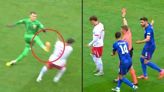 Dominik Livakovic Red Card vs Poland 😳🟥  Livakovic Horrible Tackle on Lewandowski  Croatia [upl. by Llednar]