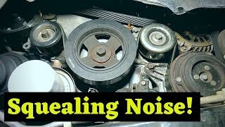 Loud Squealing Noise From Engine Bay  How to Check a Serpentine Belt [upl. by Rednasela348]