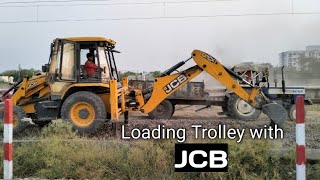 JCB🚜 l JCB 3dx Loading the Trolley ll aluckvlogs [upl. by Otrepur220]