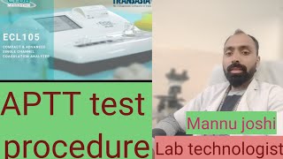 Aptt test procedure  Aptt blood test  activated partial thromboplastin test  APTT [upl. by Samson]