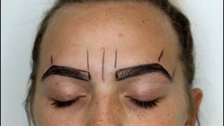 How To Draw Perfect Eyebrows Microblading Preperation [upl. by Itaws]