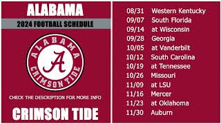 2024 Alabama Crimson Tide Football Schedule [upl. by Dee Dee]