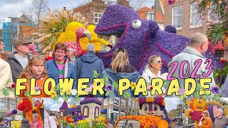 DUTCH FLOWER PARADE 2023  TULIP FESTIVAL  Haarlem City  The Netherlands Walking Tour 2023 4K HD [upl. by Marsiella]