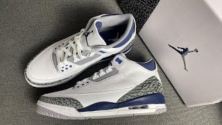 Jordan 3 Retro Midnight Navy CT8532 140 Review From Supkicks [upl. by Notaes665]