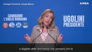 Lapsus di Meloni quotFiera del tasso di disoccupazione donne piu alto di semprequot [upl. by Urbannai]