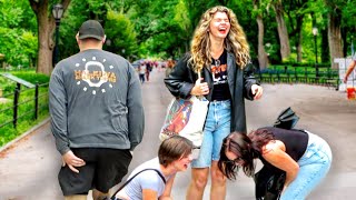 Funny WET Fart Prank in Central Park All ABOARD [upl. by Eeresid]