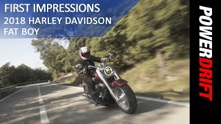 2018 Harley Davidson Fat Boy  First Ride  PowerDrift [upl. by Helenka]