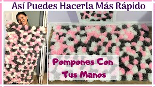 ALFOMBRA DE POMPONES De Lana  Hecha Con Las Manos [upl. by Mcgaw]