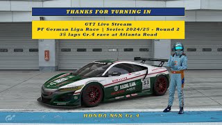 GT7  PF German Liga Series 2024  Round 2  Road Atlanta  Honda NSX Gr4  35 Laps Race [upl. by Ennayllek]