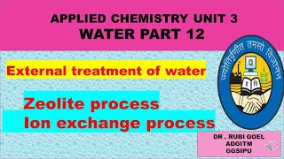 zeolite process  engineering chemistry  ion exchange process water softening  water part 12 [upl. by Price]