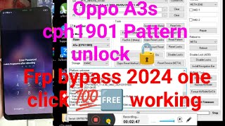 Oppo A5s cph1901 pattern unlock 🔓 AND FRP BYPASS ONE CLICK 💯💪🔥 working 2024 umt [upl. by Ferna]