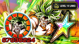 100 NEW LR FULL POWER SSJ BROLY LEVEL 10 LINKS SHOWCASE Dragon Ball Z Dokkan Battle [upl. by Horton]