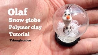 Olaf Snow Globe Clay Tutorial Frozen Disney  without water [upl. by Ahseken]