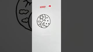 How to easy draw Moon and Sun 💛 kiddraws easydrawing howtodraw drawingforkids [upl. by Chrisoula]