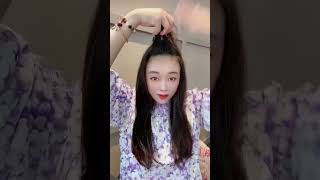 Quick and easy girls hairstyle 💙✂️ Short hair style amplong hair style shorts tutorial tiktok [upl. by Nillor]