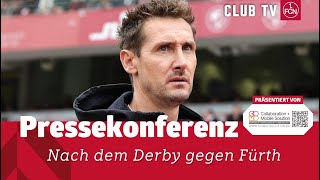 Die PK mit Alexander Zorniger amp Miroslav Klose  Greuther Fürth  1 FC Nürnberg 04 [upl. by Manoop]