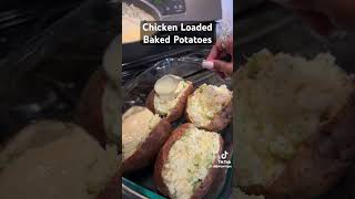 LET’S MAKE SOME CHICKEN LOADED BAKED POTATOES🤤 RECIPE SHORT VIDEO recipe shortvideo [upl. by Dorcas]